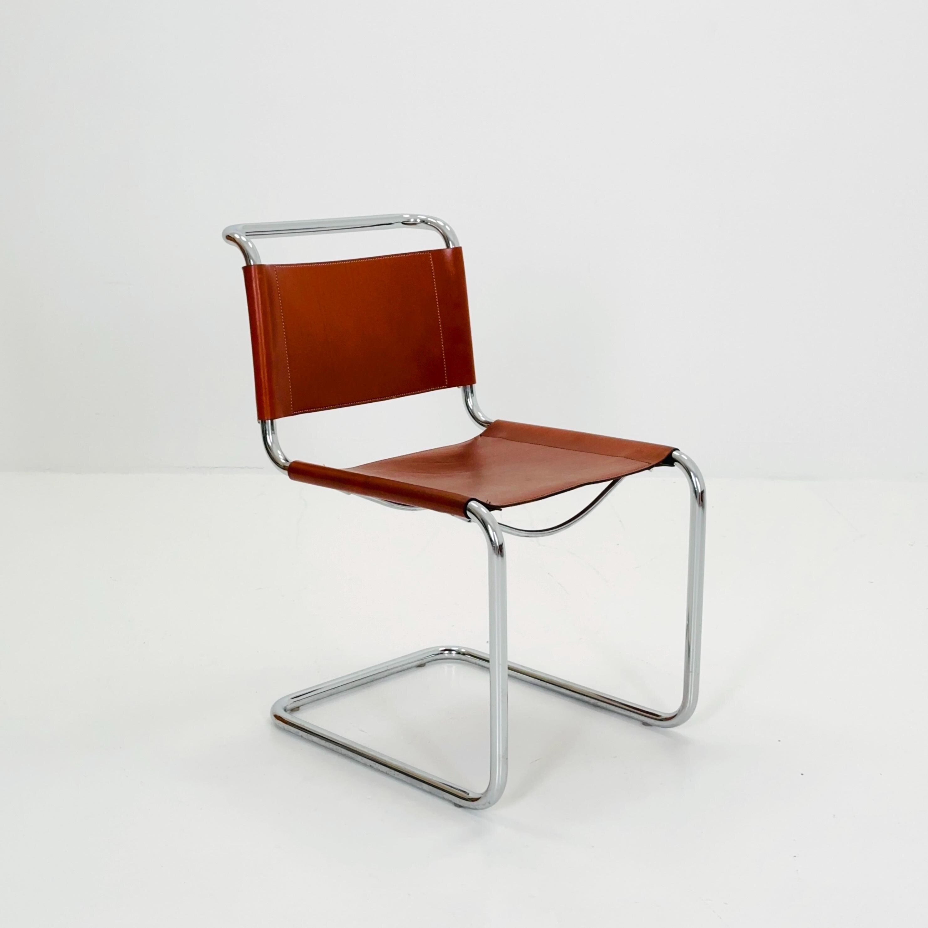 1 of 4 Mid-century S33 Chair by Mart Stam for Fasem, 1980s Italy