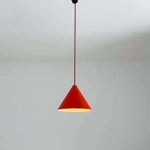 Rare Mid Century Arne Jacobsen Orange Corn Pendant Billiard Lamp for Louis Poulsen, 1960s Denmark