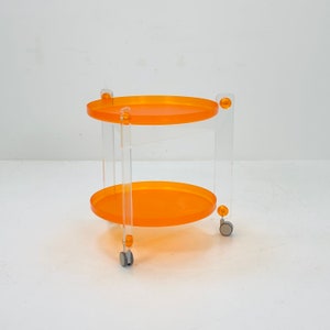 Space Age plastic bar cart by Luigi Massoni for Guzzini, Italy 1970s