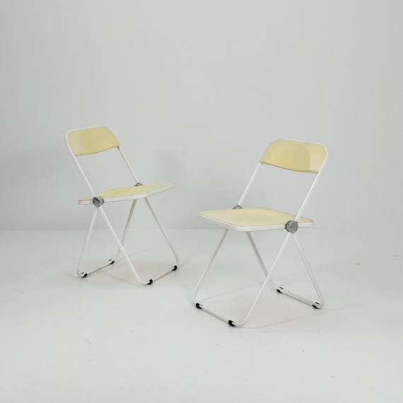 2脚セット ミッドセンチュリー イタリア製 Plia 折りたたみ式 クリーム