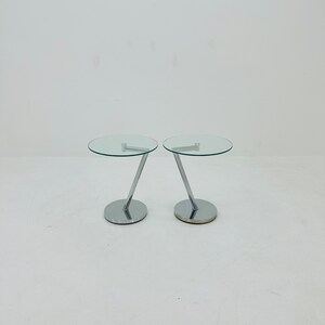 Set of 2 Vintage Glass Chrome Side Table /end Table 1980s - Etsy