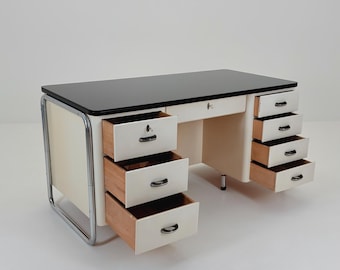 Mid Century Bauhaus Doctor/Chef  Office Desk by Paul Haeberle Stuttgart Germany 1980s
