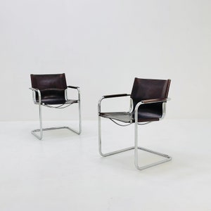 1 sur 4 chaise visiteur Matteo Grassi en cuir marron années 1970 image 5