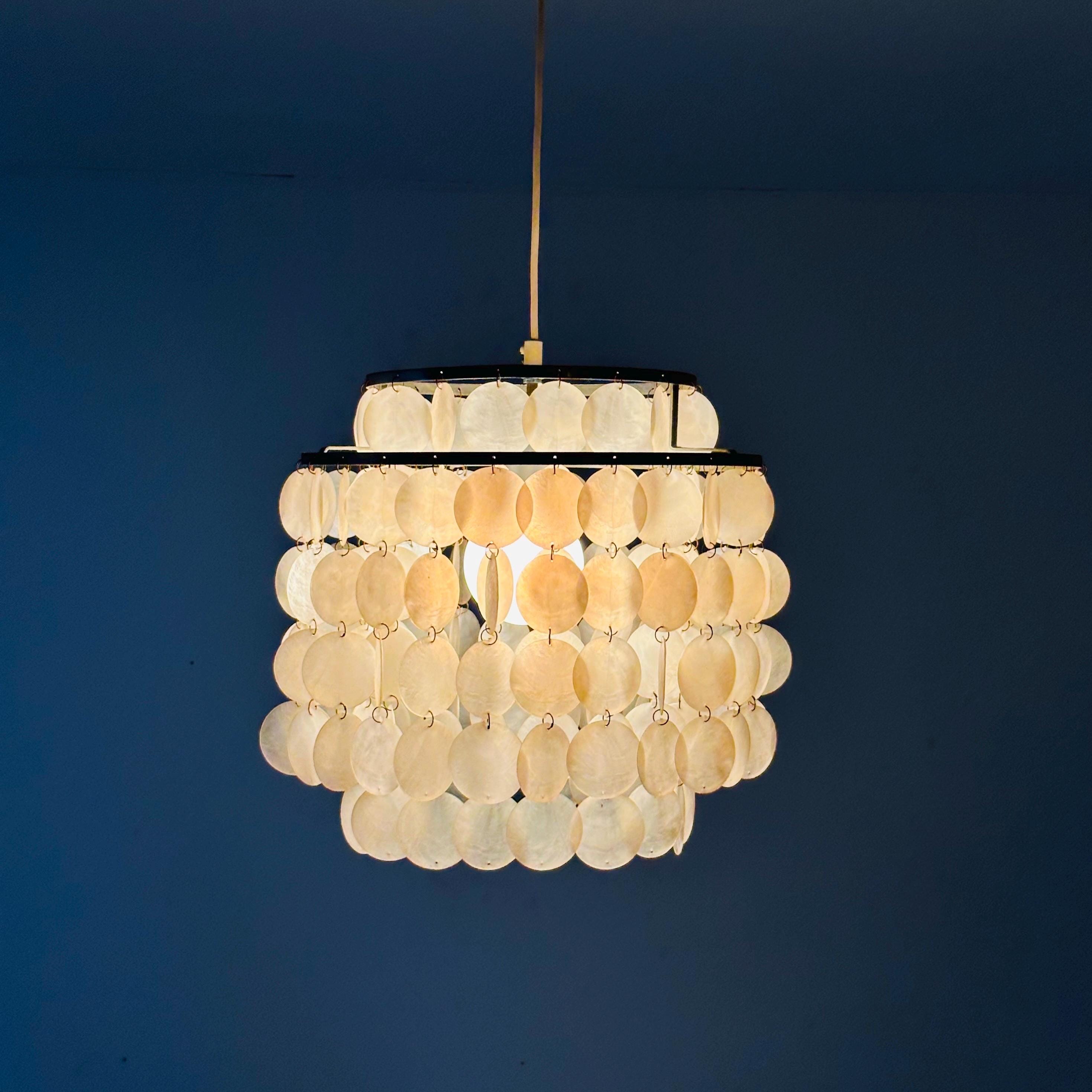 点灯確認済 Verner Panton FUN1DM シェル ランプ Luber Mid Century Chandelier FUN 1DM Style Verner Panton for Switzerland