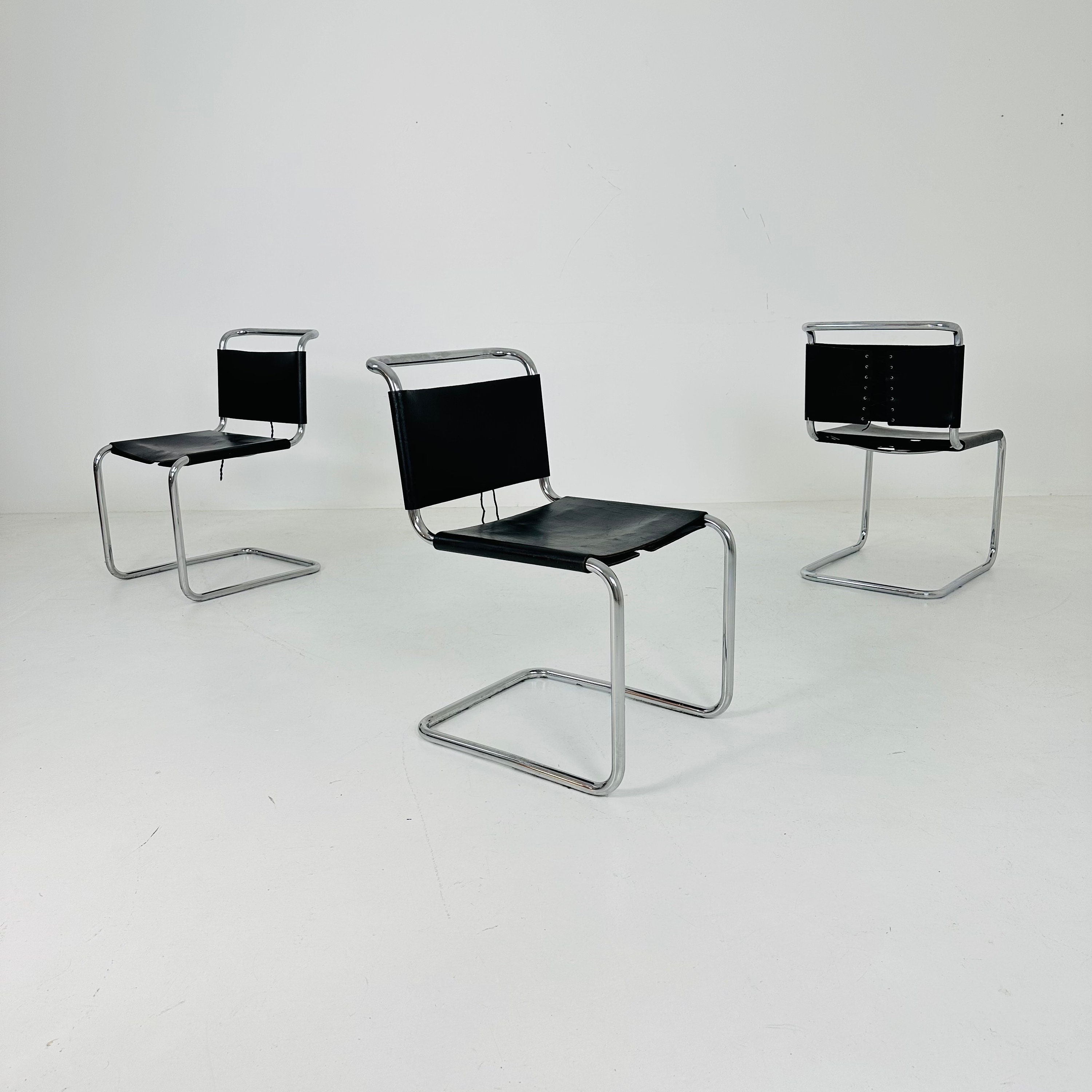 Mid Century Bauhaus Spoleto Black Chair for Knoll by Ufficio