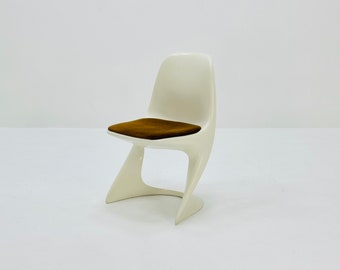 1 of 4 space age chair model 200 by Alexander Begge for Casala original brown fabric upholstery 1970s Germany