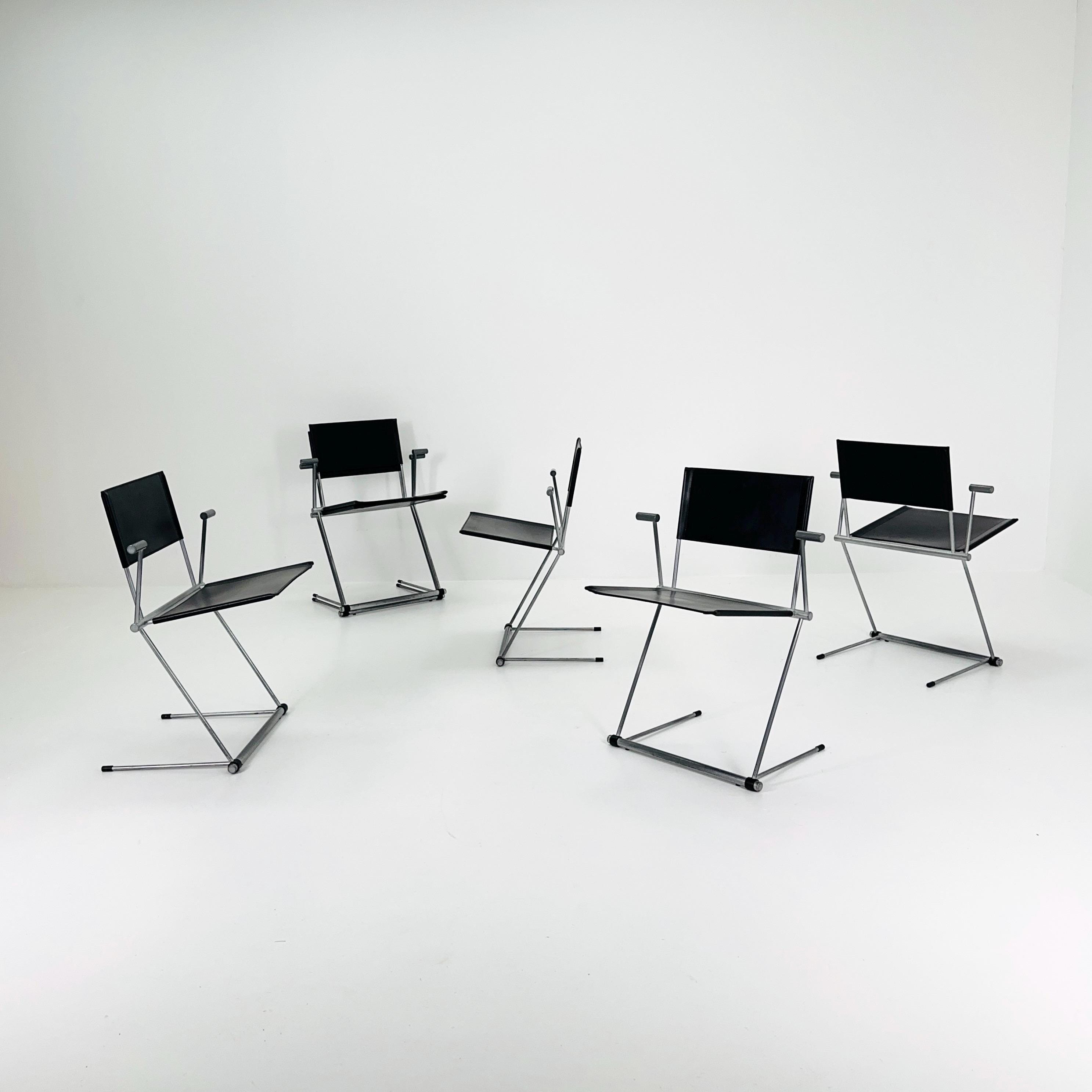 Set of 6 Ballerina Black Dining Chairs by Herbert Ohl for Matteo