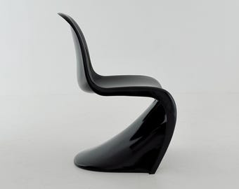 Mid century iconic black Space Age chair by Verner Panton for Fehlbaum production , 1970s Germany