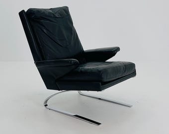 Mid Century Black Swing Lounge Chair by Reinhold Adolf for Cor Germany 1960s