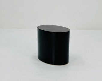 Space age Gloss Black oval shape  end table /side table 1970s