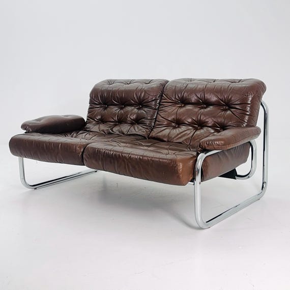ヴィンテージ　IKEA SOFA Vintage IKEA leather lounge sofa 'Borkum' by Johan Bertil