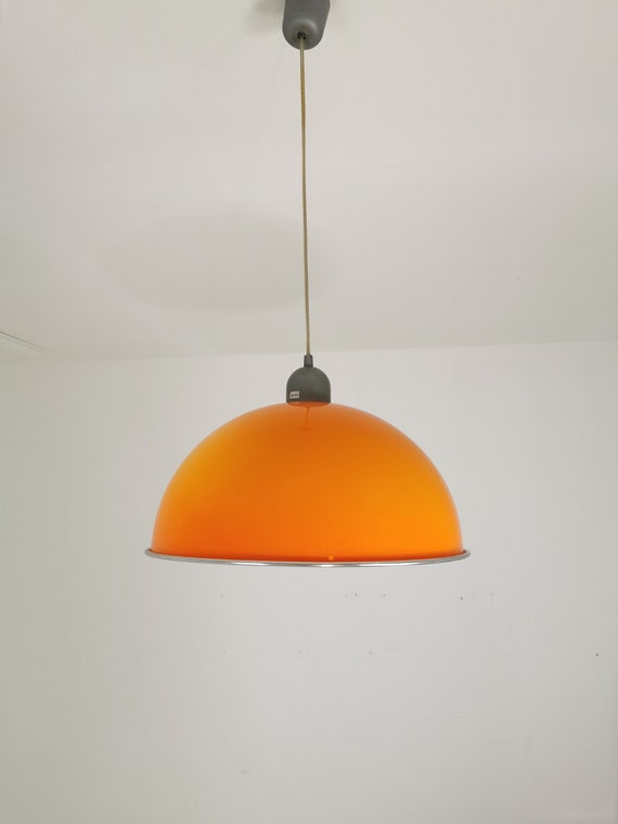 Vintage \space Age Orange Hanging Lamp 1970. - Etsy