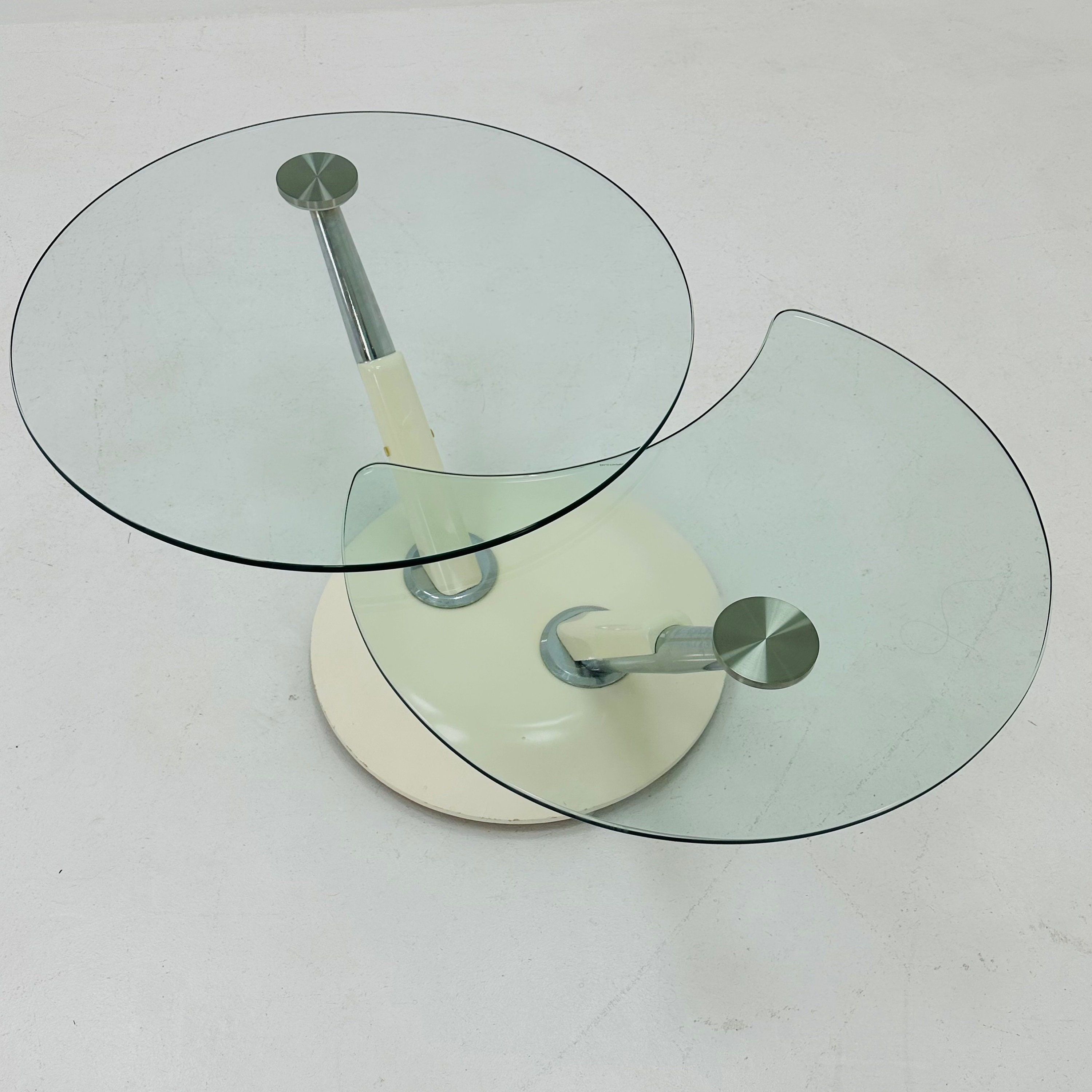 Space Age Glass Coffee Table With Double Swivel Top, 1980s - Etsy
