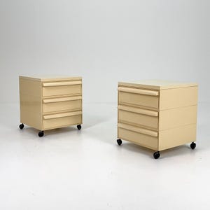 Set of 2 Space age Chest of drawers on wheels model 4601 by Simon Fussell for Kartell, Italy 1970s