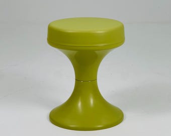 Space age green stool by Isoklepa - space age stool - Tulip Stool - Vintage Plastic Stool - Germany, 1970s