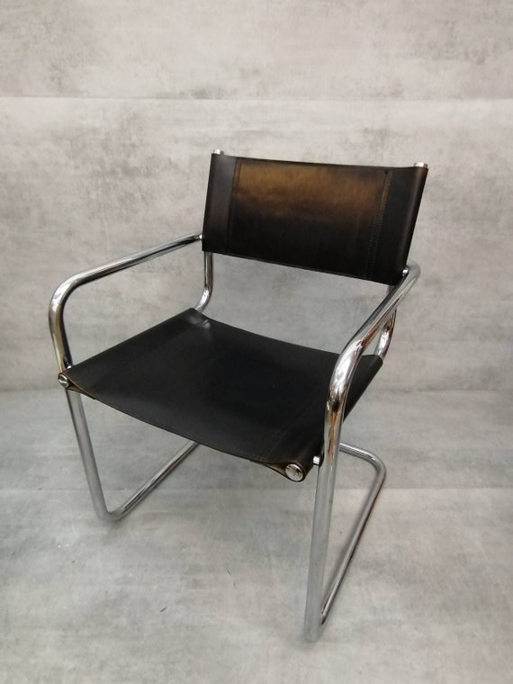 Saddle leather dining chair discount
