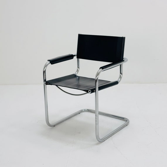 Mid Century Iconic Mart Stam S34 Armchair / Bauhaus Chrome Tube