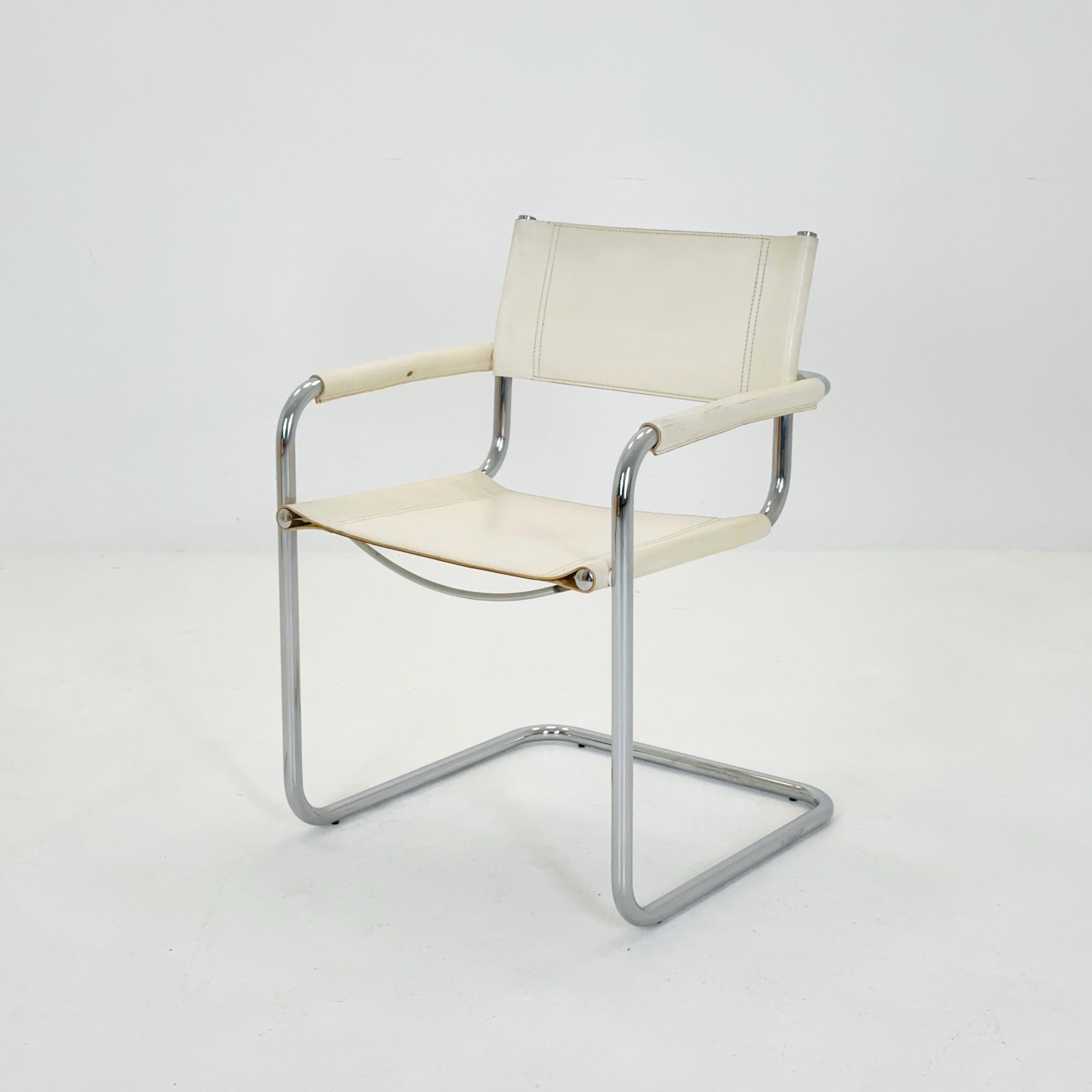 matteograssi mg5 カンティレバーチェア Mid Century B34 Matteo Grassi Mg5 White Leather Cantilever Chair