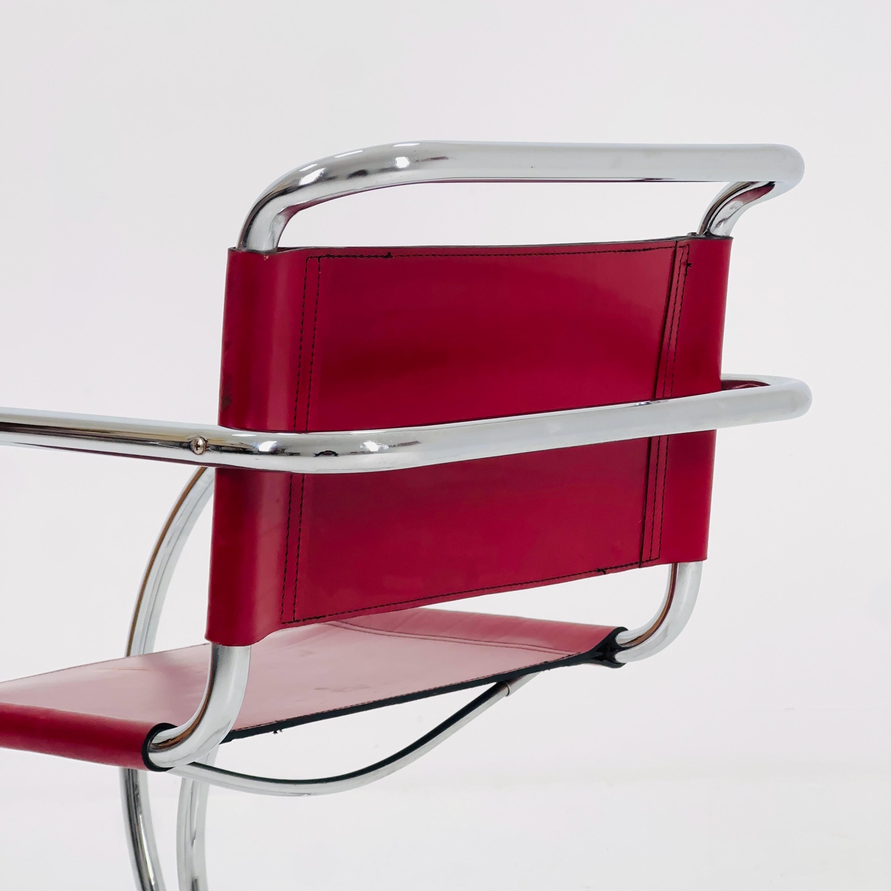 Mid Century Cantilever Freischwinger MR20 Armchair by Ludwig Mies