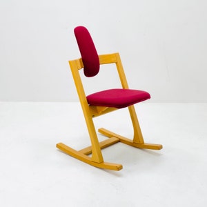 Vintage, oryginalny Peter Opsvik z lat 70. dla Stokke Teak Pendulum Balance Chair, lata 80., Norwegia