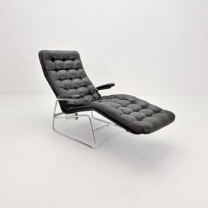 Rare Mid Century Fenix easy leather chair for DUX by Sam Larsson 1970s Sweden