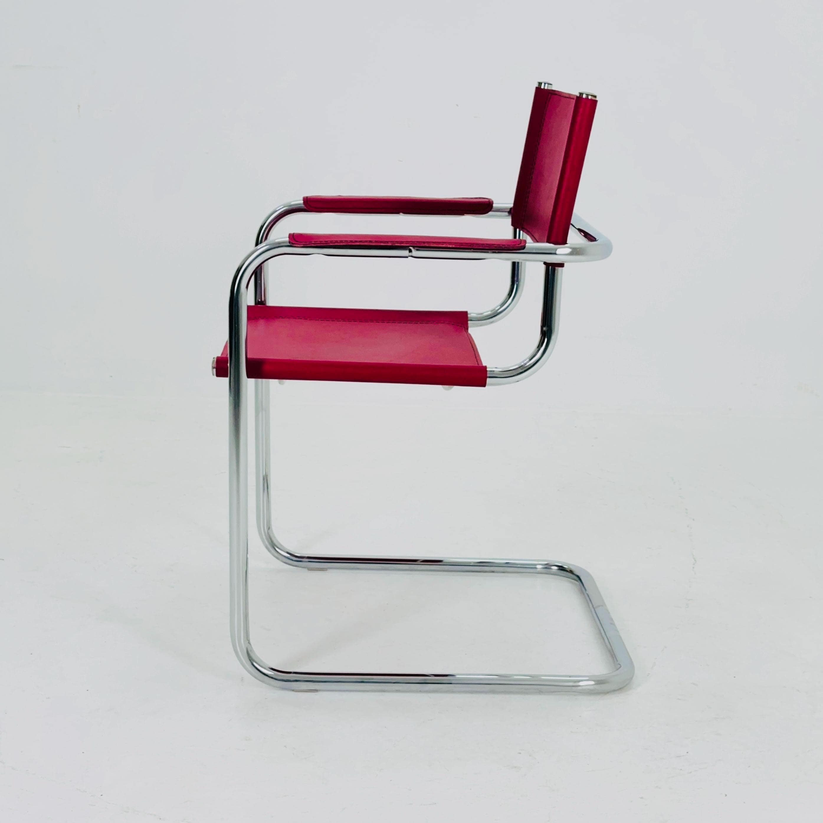 Mid Century Iconic Mart Stam S34 Armchair / Bauhaus Chrome Tube