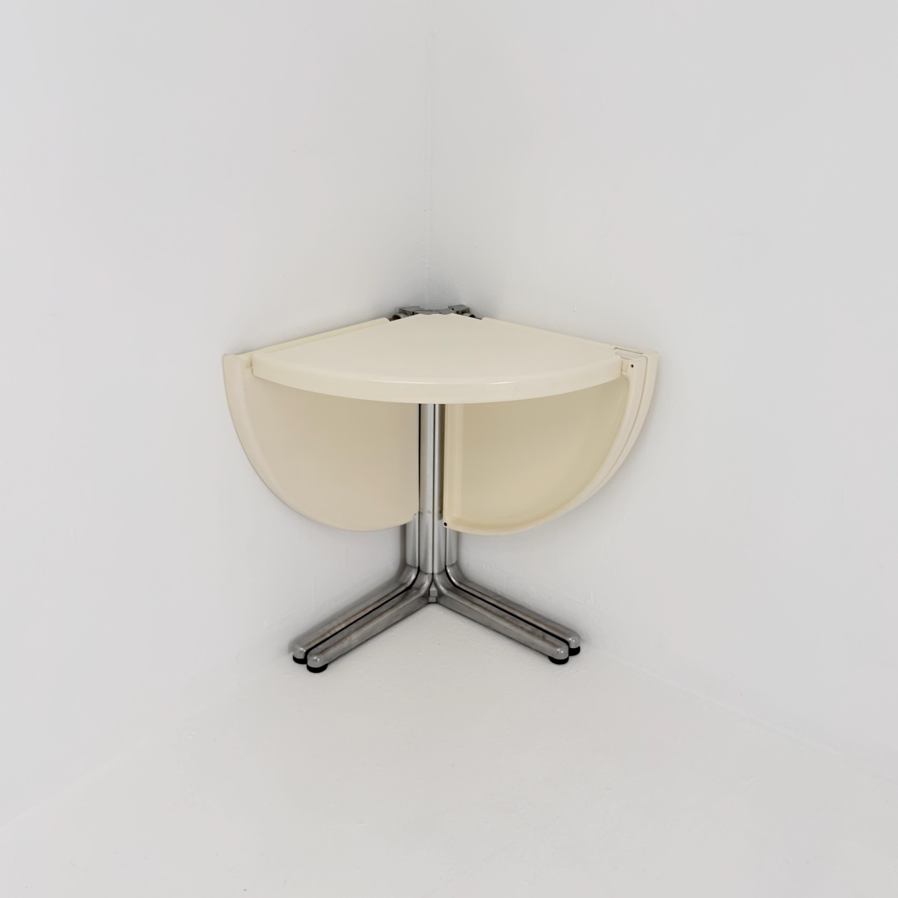 Mid Century Italian Plano Folding White Table by Giancarlo Piretti