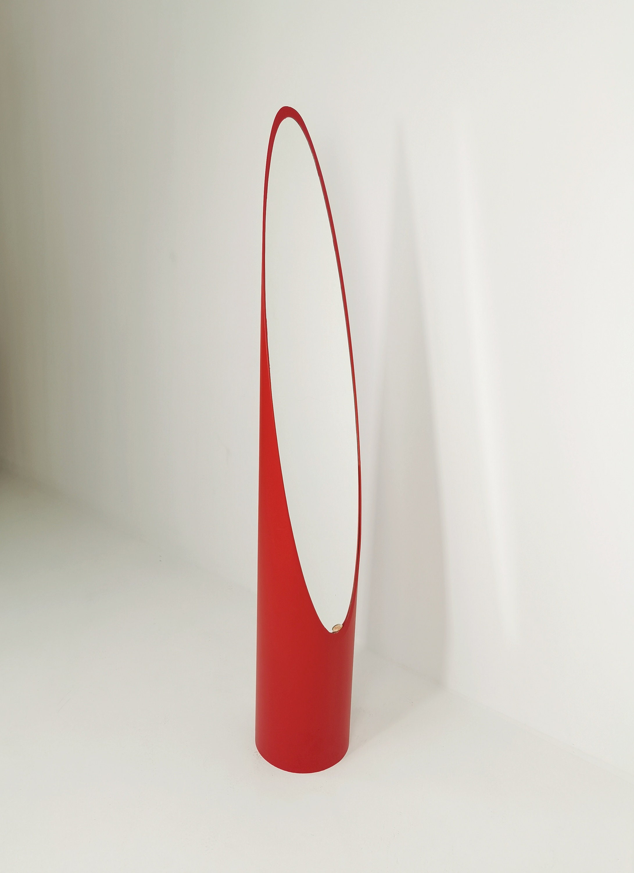 Mid-Century Modern Italian Red Plastic Mirror, 1980s for sale at