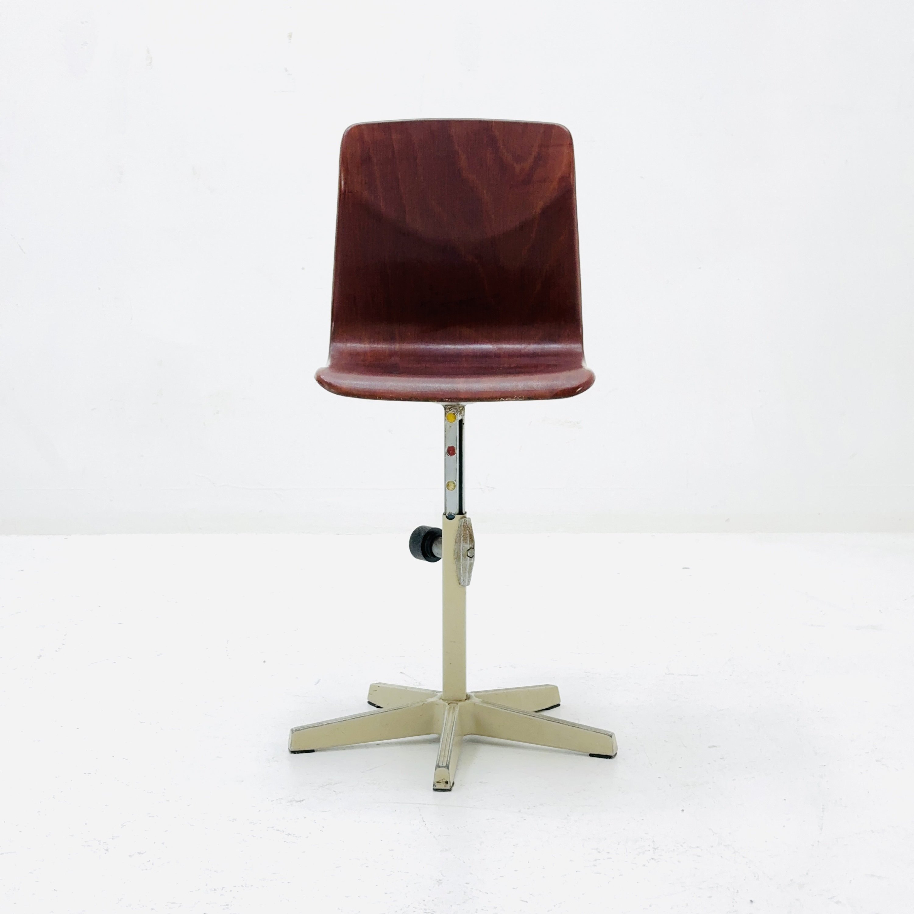 Mid Century Pagholz Industrial Plywood Swivel Children's Chair