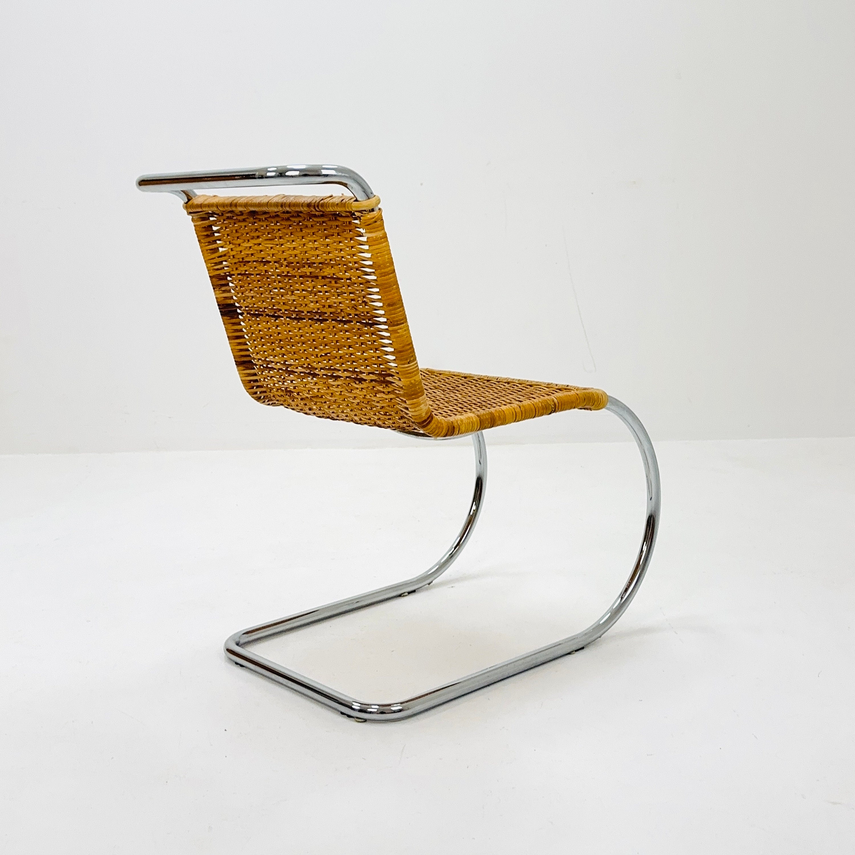 Mid Century Bauhaus B42/MR10 Rattan Easy Chair by Mies Van Der