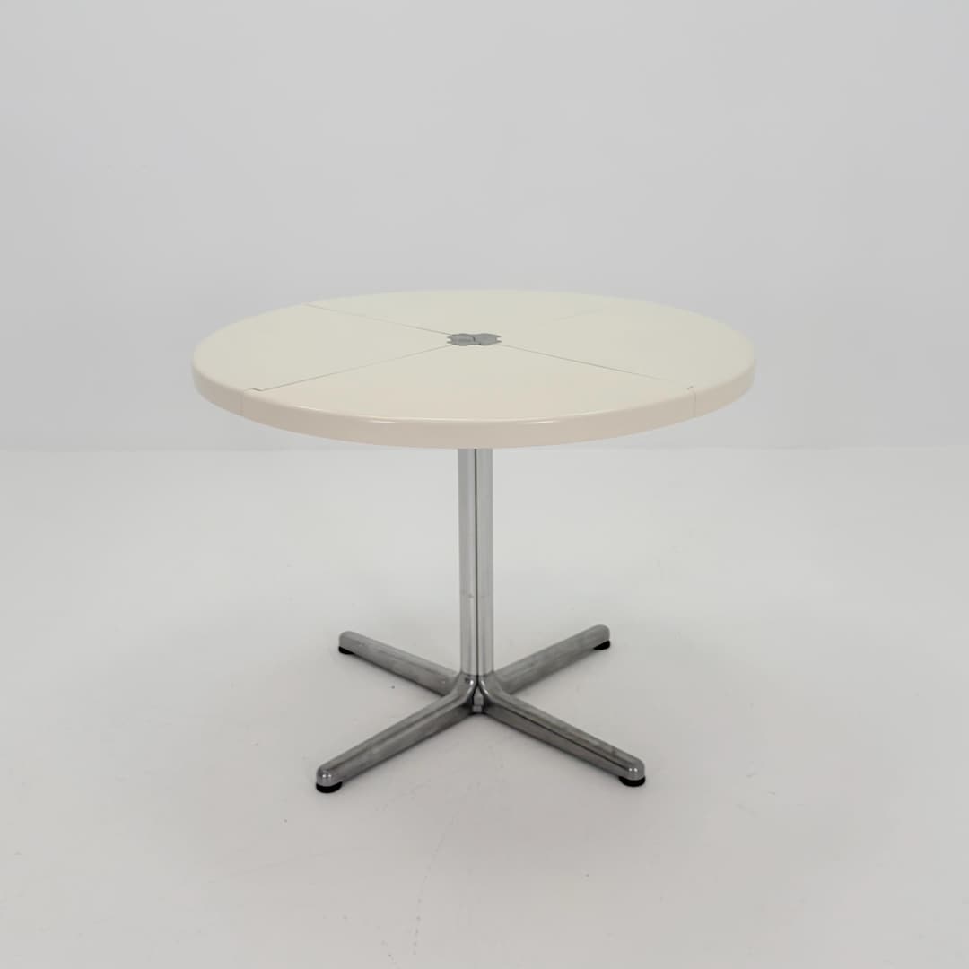 Mid Century Italian Plano Folding White Table by Giancarlo Piretti