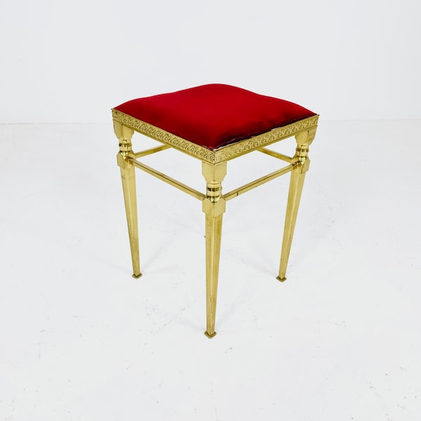 Brass stool by Giuseppe Gaetano Descalzi for Chiavari, Italy, 1960s