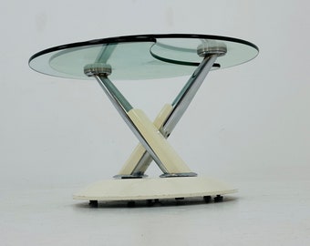 Space Age Glass Coffee Table With Double Swivel Top, 1980s - Etsy
