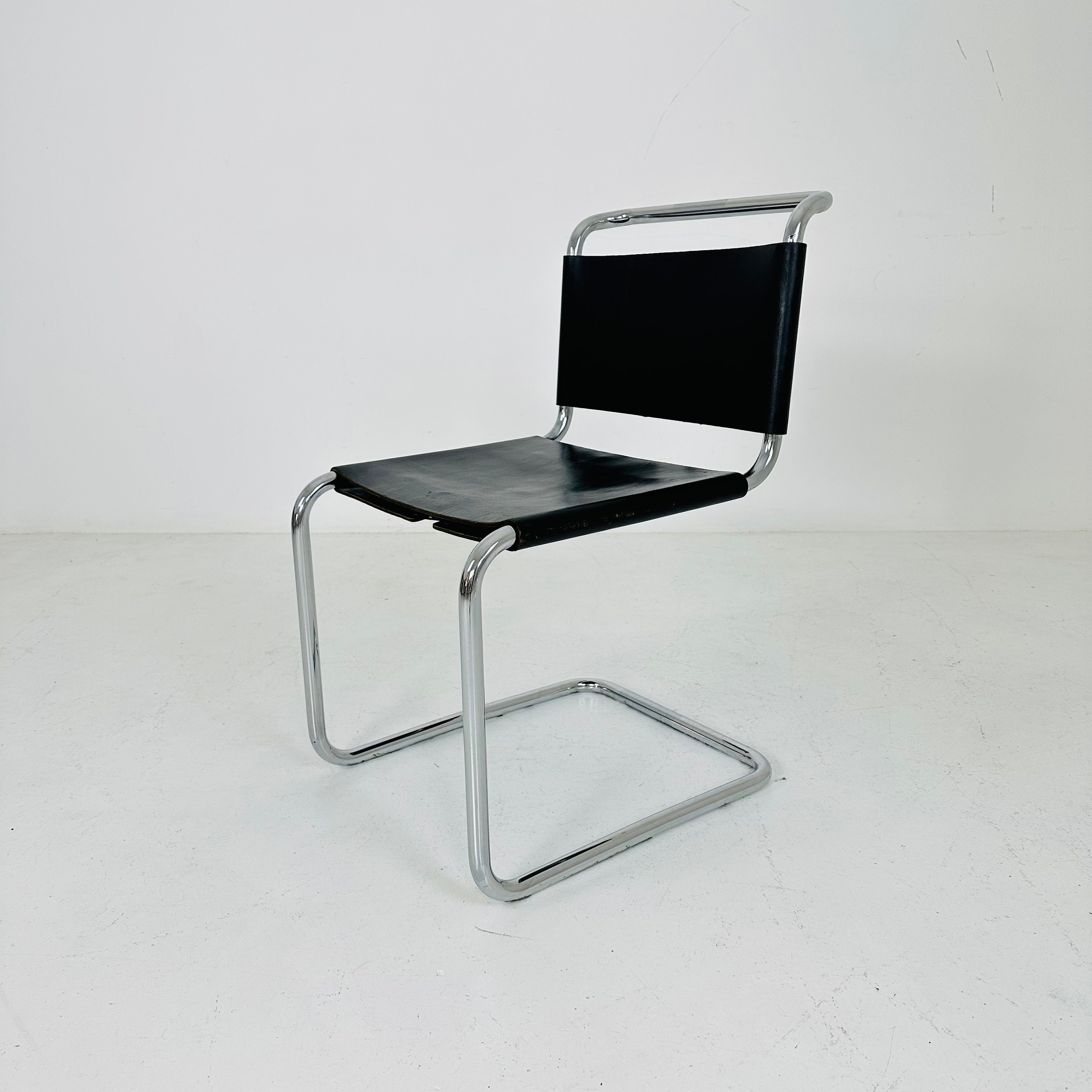 Mid Century Bauhaus Spoleto Black Chair for Knoll by Ufficio