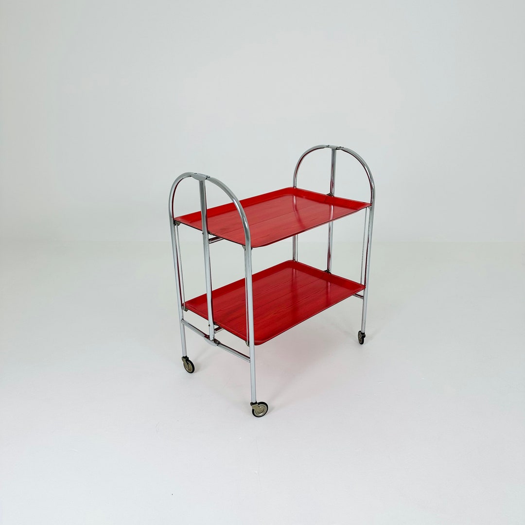 Mid Century Folding Red Tea Trolley /serving Trolley 196070s. Etsy