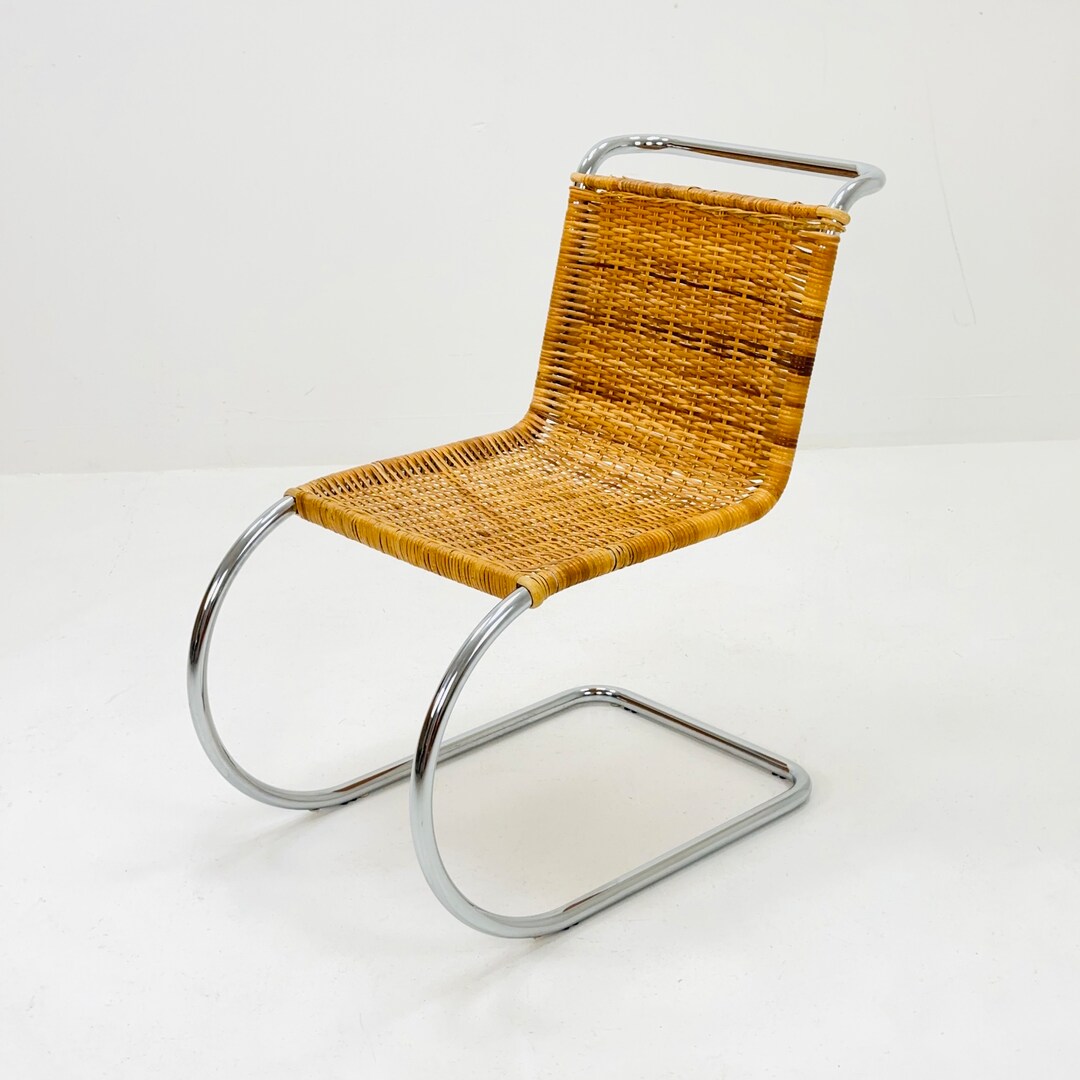 Mid Century Bauhaus B42/MR10 Rattan Easy Chair by Mies Van Der