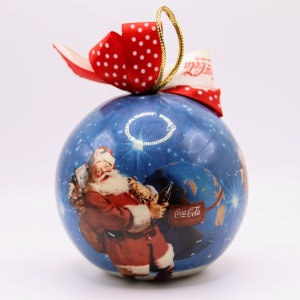 Vintage Coca-Cola Santa Claus Christmas tree ball bauble ornament — 1993
