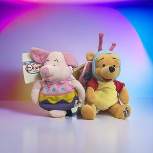 Winnie the Pooh and Piglet Easter bean bag plush dolls — Disney Store exclusives