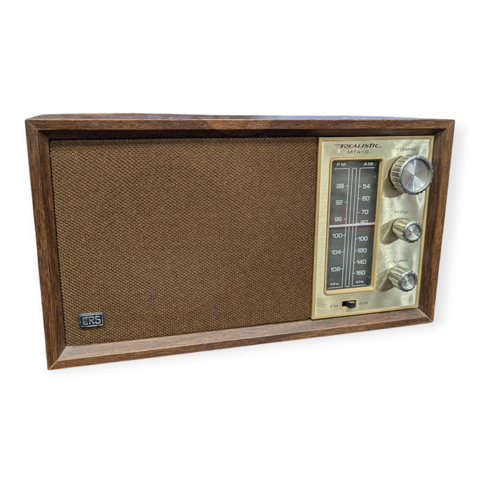 Vintage Realistic MTA-8 AM/FM Radio Model 12-689A Walnut Grain