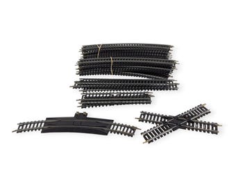 Lote de vías de tren a escala HO sin marca, unisex, OS, color negro, excelente surtido mixto.
