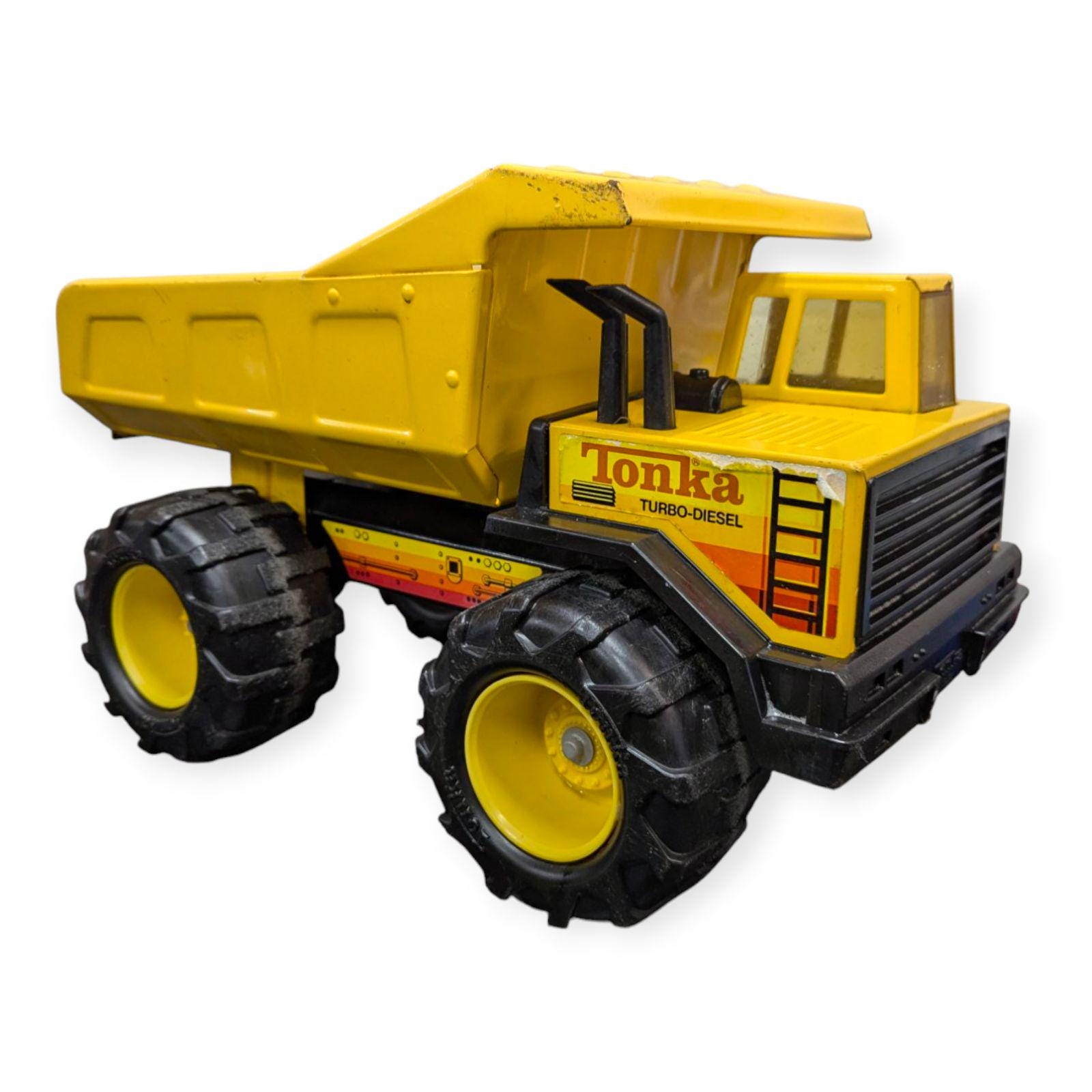 Tonka Turbo-Diesel Steel Dump Truck 17" - Vintage 1980s - Pre-owned