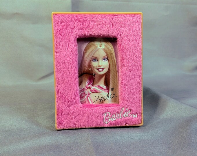 Vintage Barbie Fuzzy Pink Plastic Photo Frame - Etsy