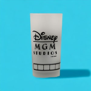 Vintage Disney-MGM Studios souvenir frosted glass featuring Mickey Mouse - 1987 park exclusive