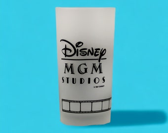 Vintage Disney-MGM Studios souvenir frosted glass featuring Mickey Mouse - 1987 park exclusive