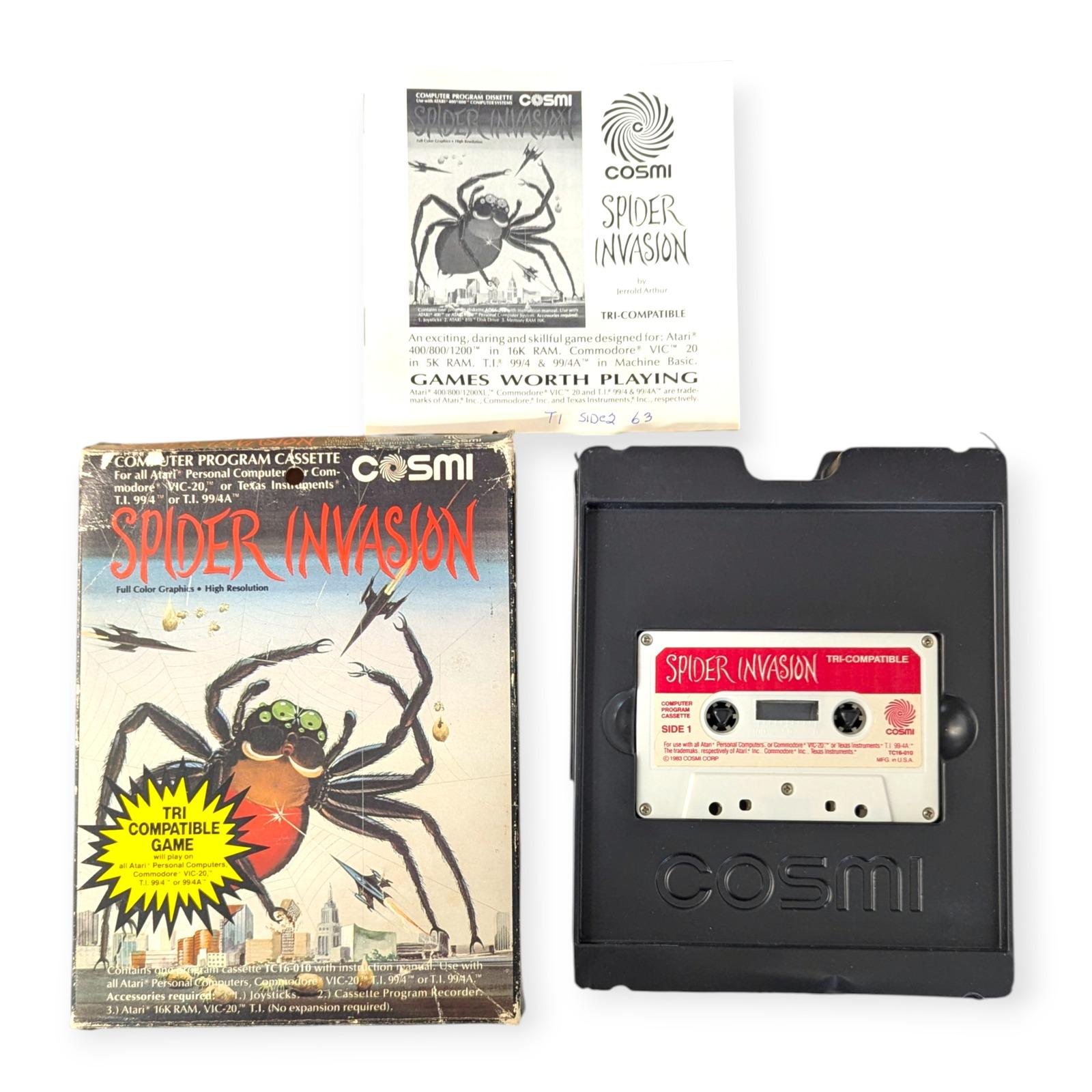 Spider Invasion Cosmi Video Game Cassette Atari Commodore VIC-20