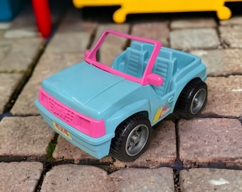 Vintage 1994 Mattel Barbie azul y rosa playa Jeep Dune Buggy 4x4 vehículo