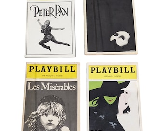 Original Broadway Playbill Magazine Issues: Wicked, Les Misérables, Peter Pan, Phantom of the Opera