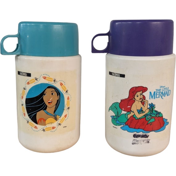 Vintage Pocahontas & Little Mermaid Disney Thermos