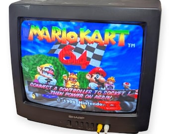 Sharp 13N-M100 13 inch Retro Gaming CRT TV Black 2000 Vintage Television