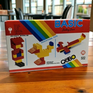Vintage Bausteine Set #502 von Qubo Lernspielzeug — 1980er Jahre BRANDNEU